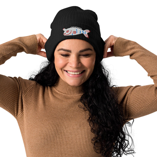 Fishful Thinking Organic Ribbed Beanie