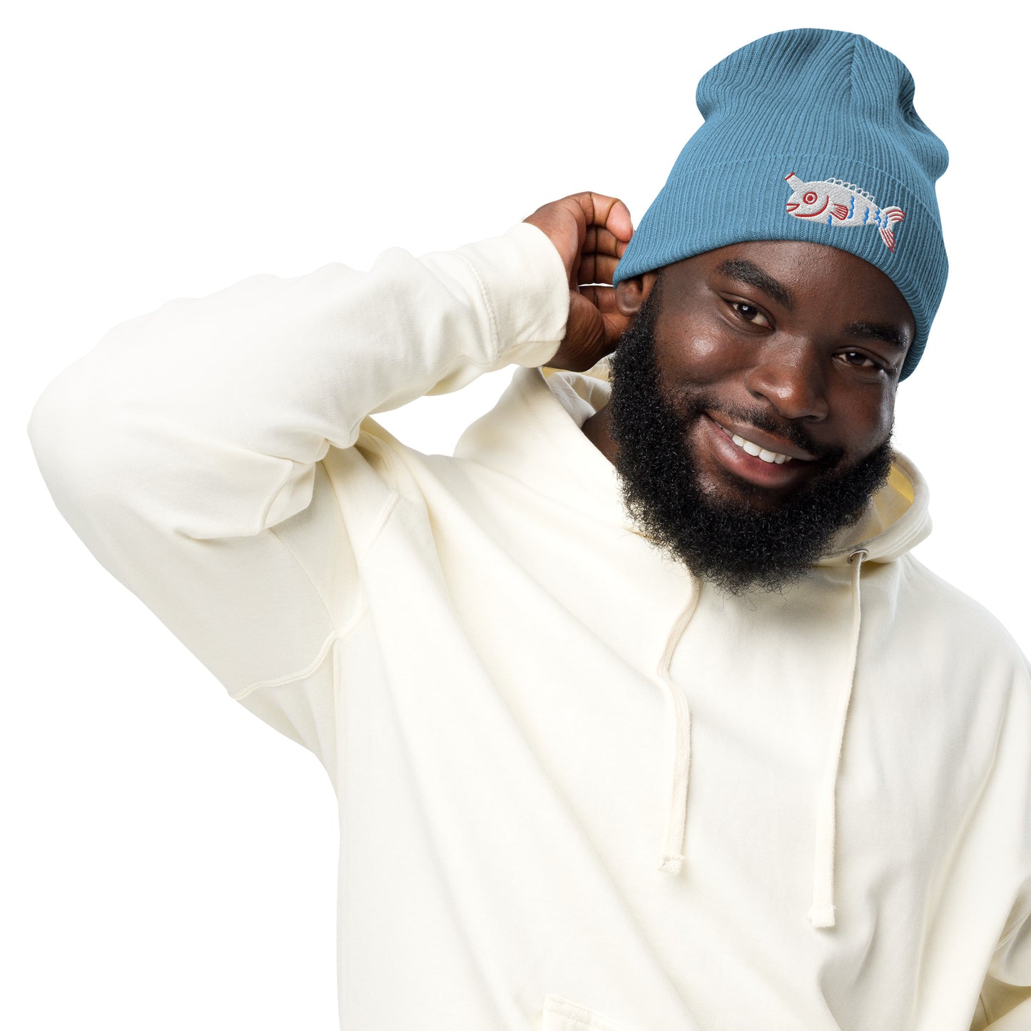 Fishful Thinking Organic Ribbed Beanie