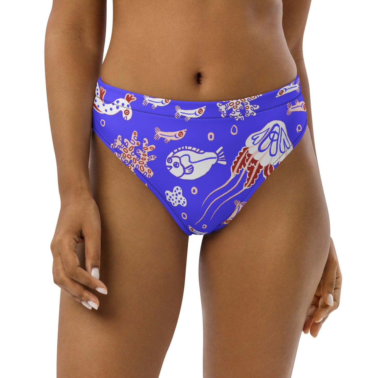 Funny Fishes Recycled Bikini Bottom in Deep Blue