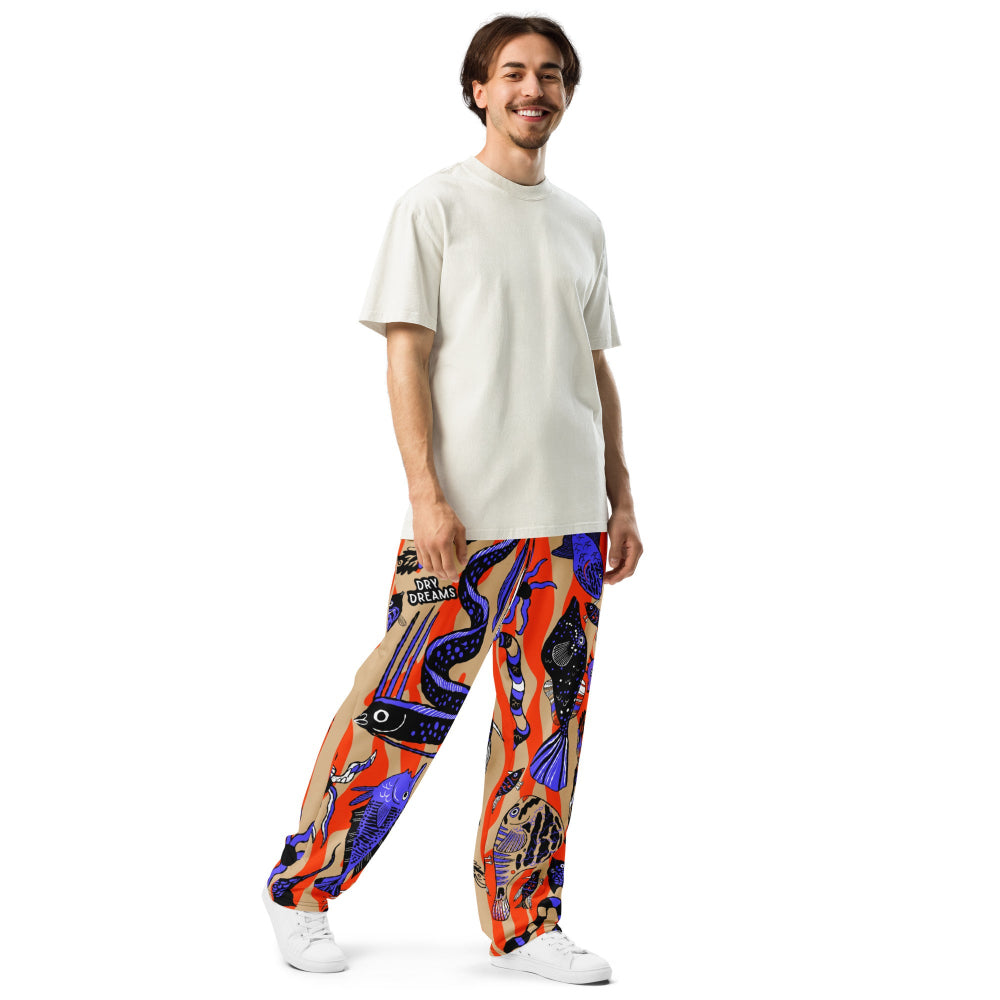 Front view of a man wearing Wild Catch recycled unisex joggers